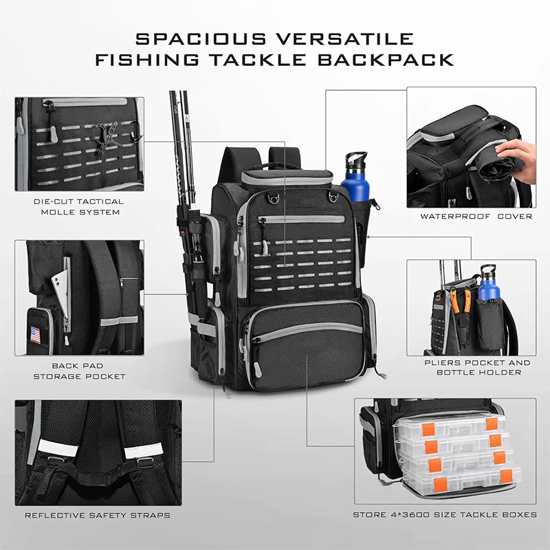 Multi-Compartment Waterproof Fishing Storage Backpack