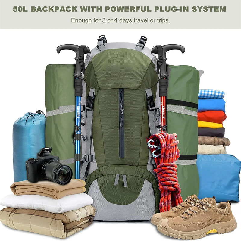 Wholesale 50L Large Capacity Mountain Hiking Backpack factory