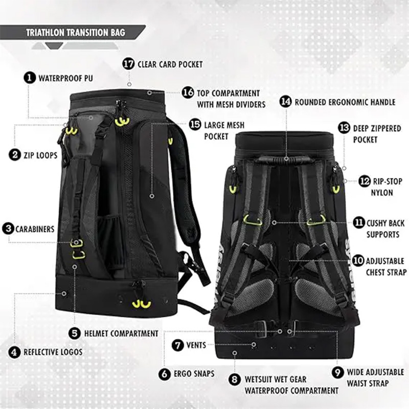 Wholesale 55L water-resistant triathlon bag supplier