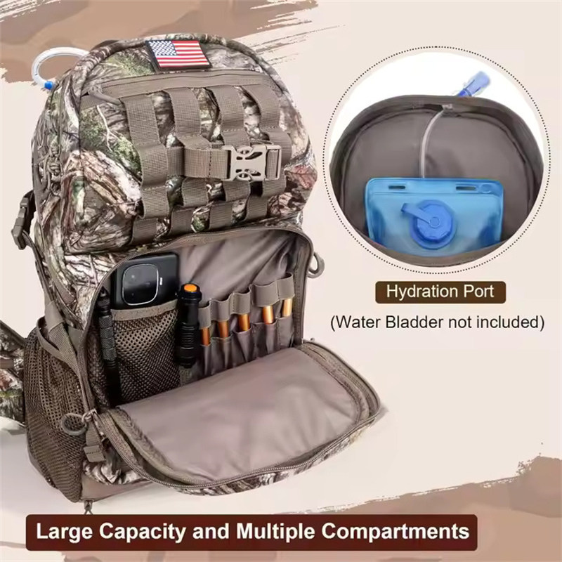 Hiking backpack with hydration pack for hunting