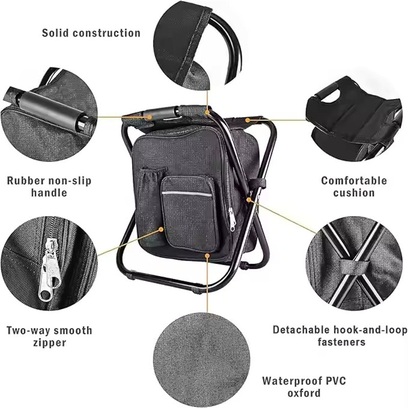 Folding Camping Backpack with Fishing Chair