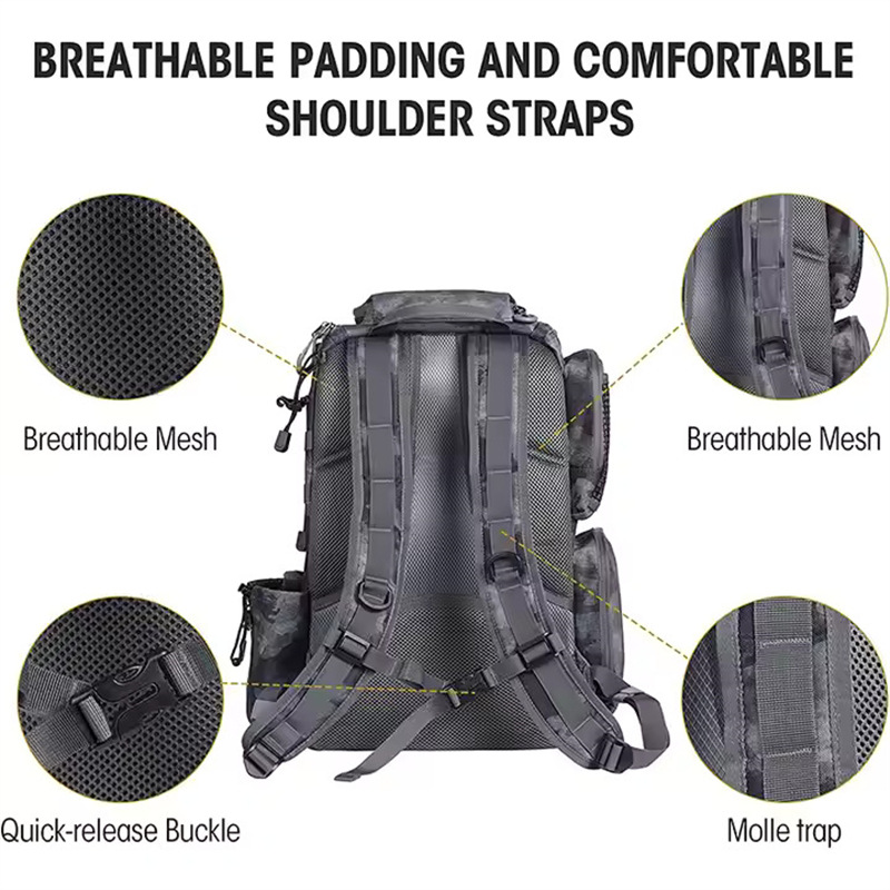 Durable heavy duty tackle storage backpack