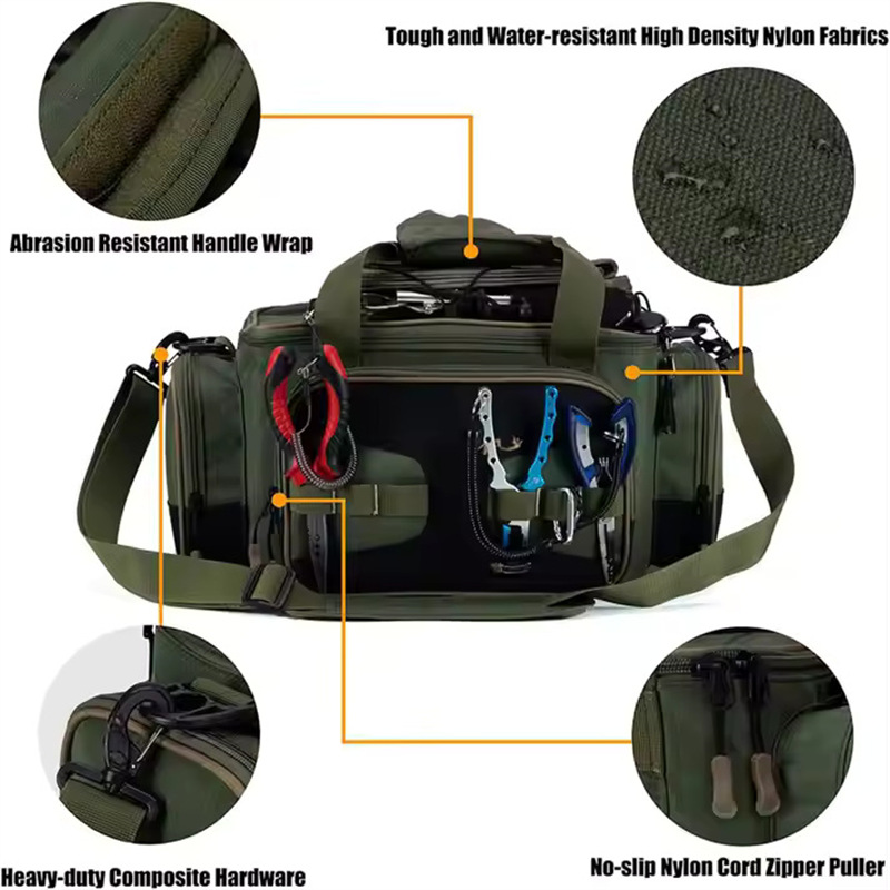 Waterproof shoulder crossbody fishing bag