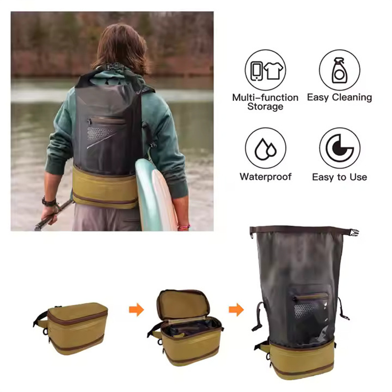 Waterproof PVC backpack for outdoor use