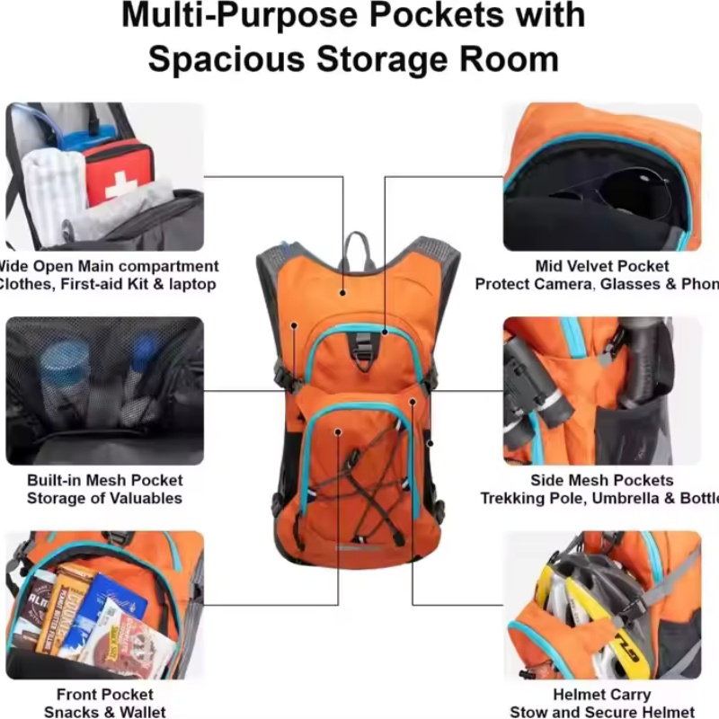 Lightweight hydration vest for outdoor activities
