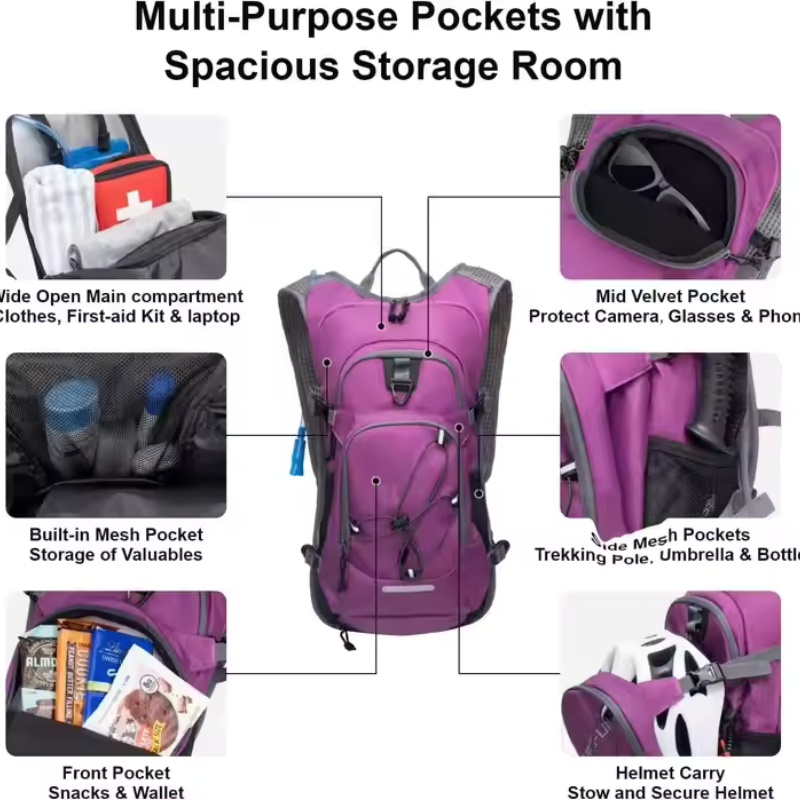 Outdoor sports backpack with hydration system