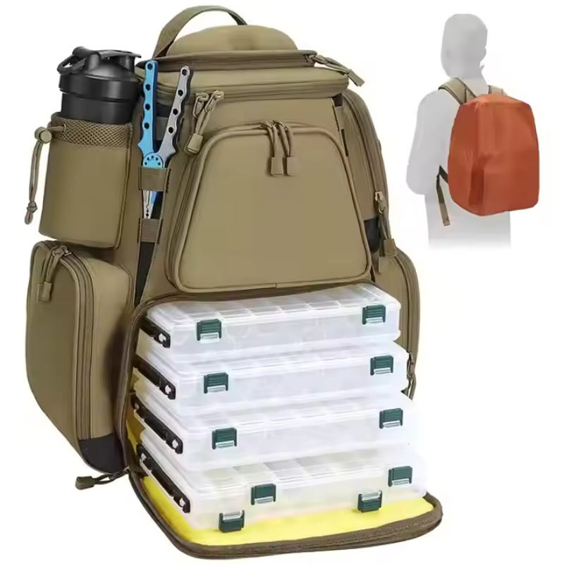 Mesh Waterproof Fishing Bag with Sling Rod