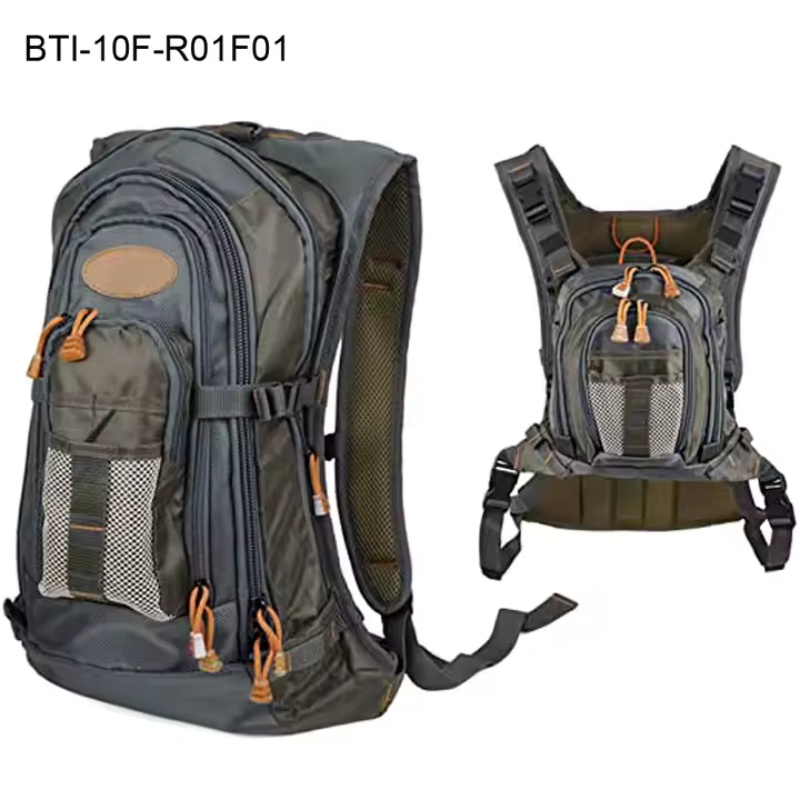 Multiple pockets for fishing equipment