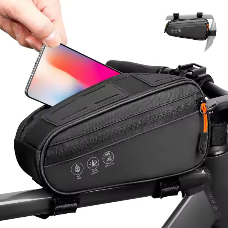 Front frame bike bag with 1.2L capacity