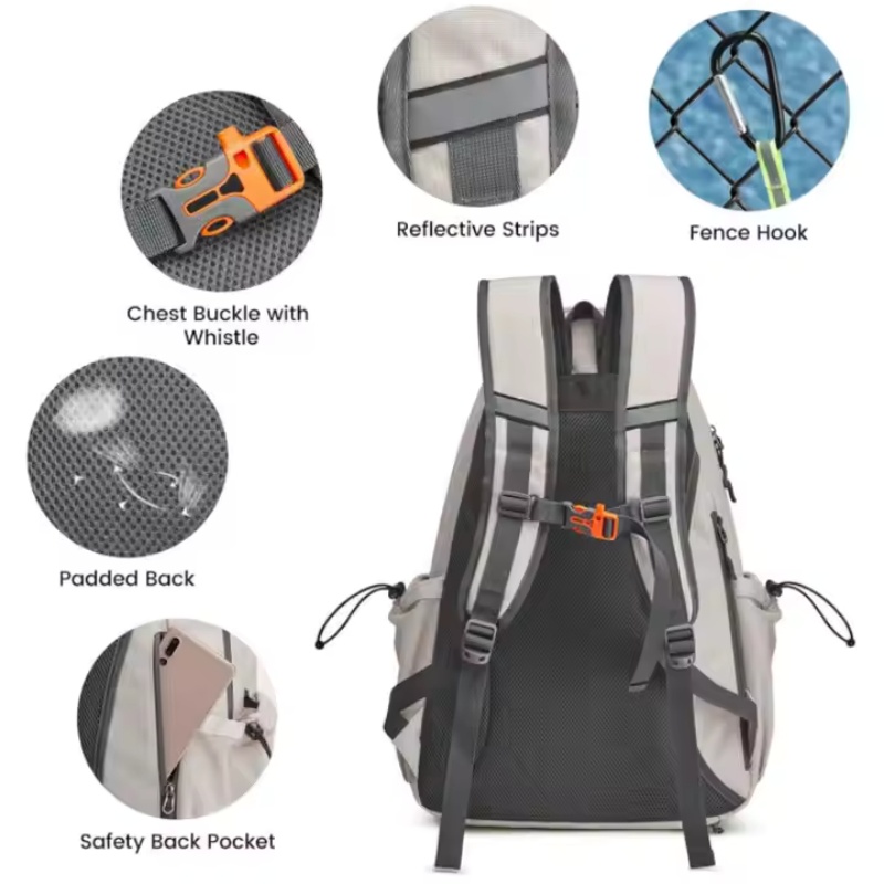 Sports backpack for tennis players