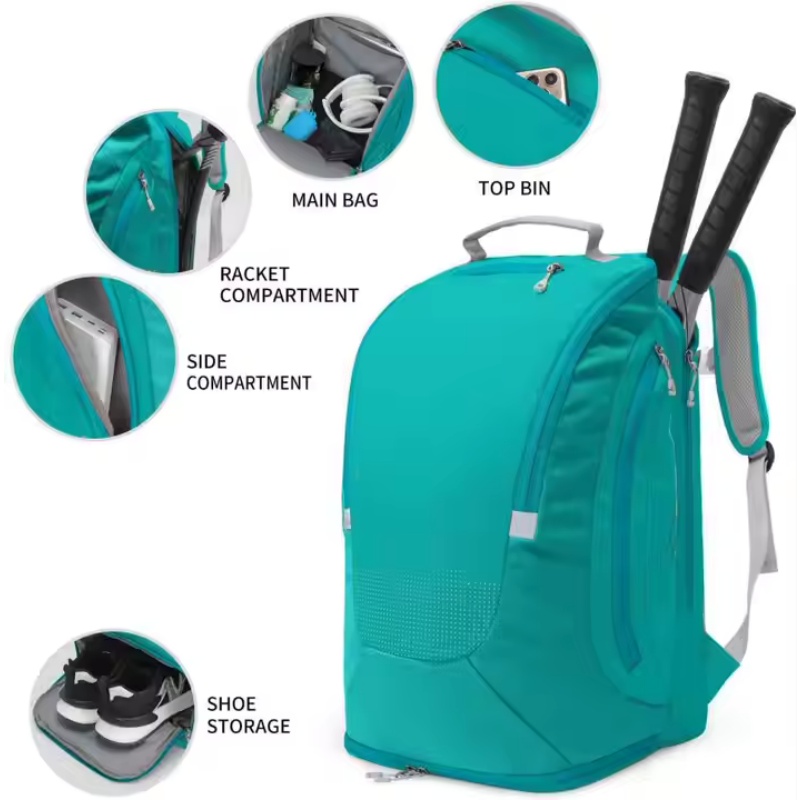 Multi-Pocket Tennis Bag for Kids' Sports Equipment