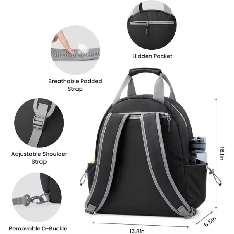 Convertible paddle and beach tennis bag