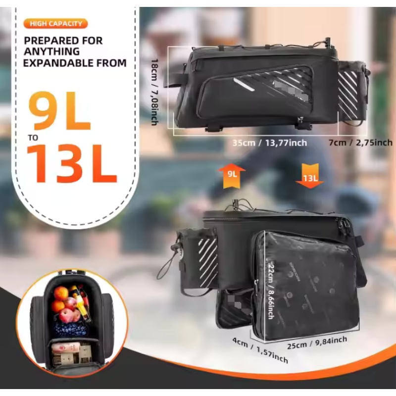 Adjustable Strap E-Bike Storage Basket