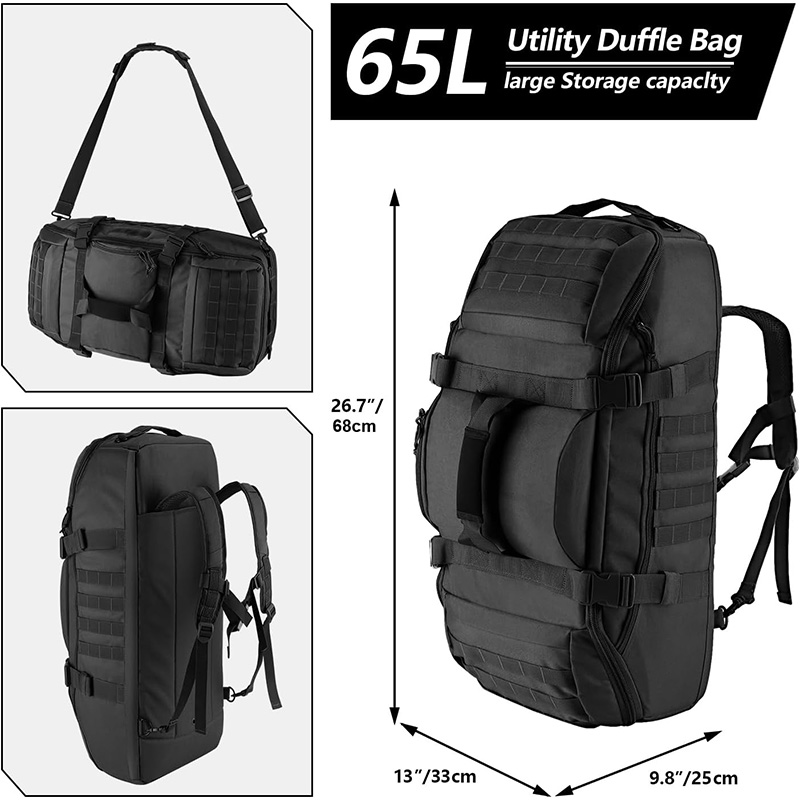 65L tactical duffel bag for gym supplier