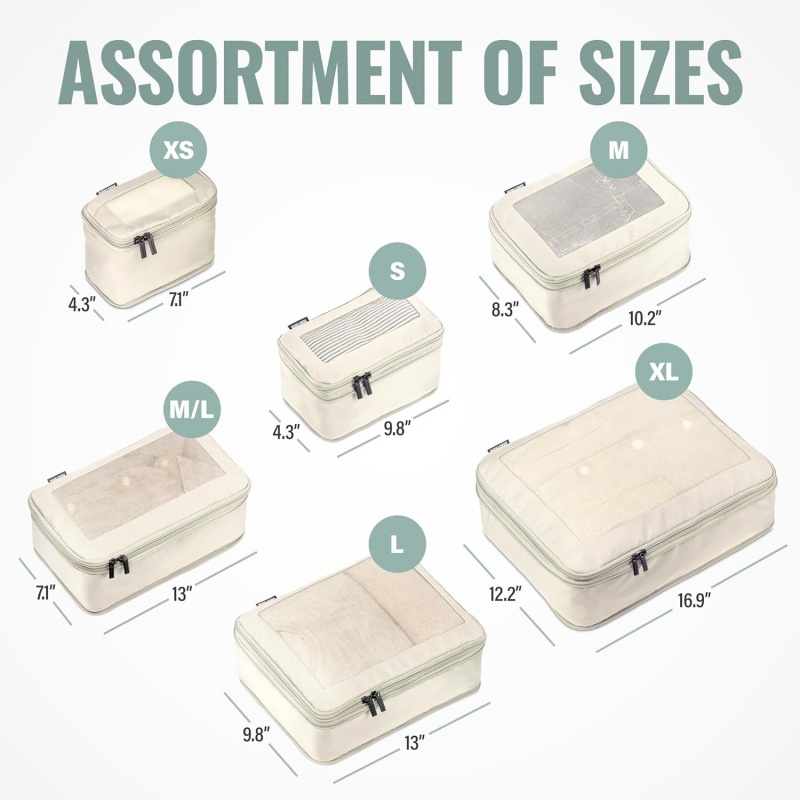 Premium travel packing cubes set