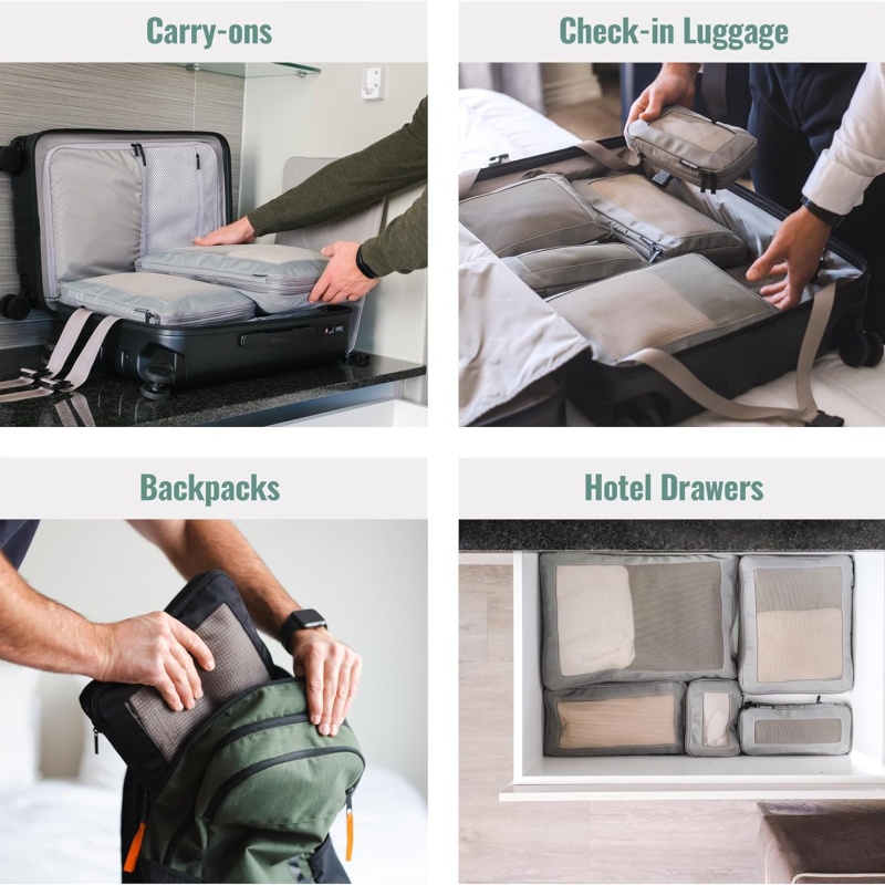 Durable mesh packing organizers