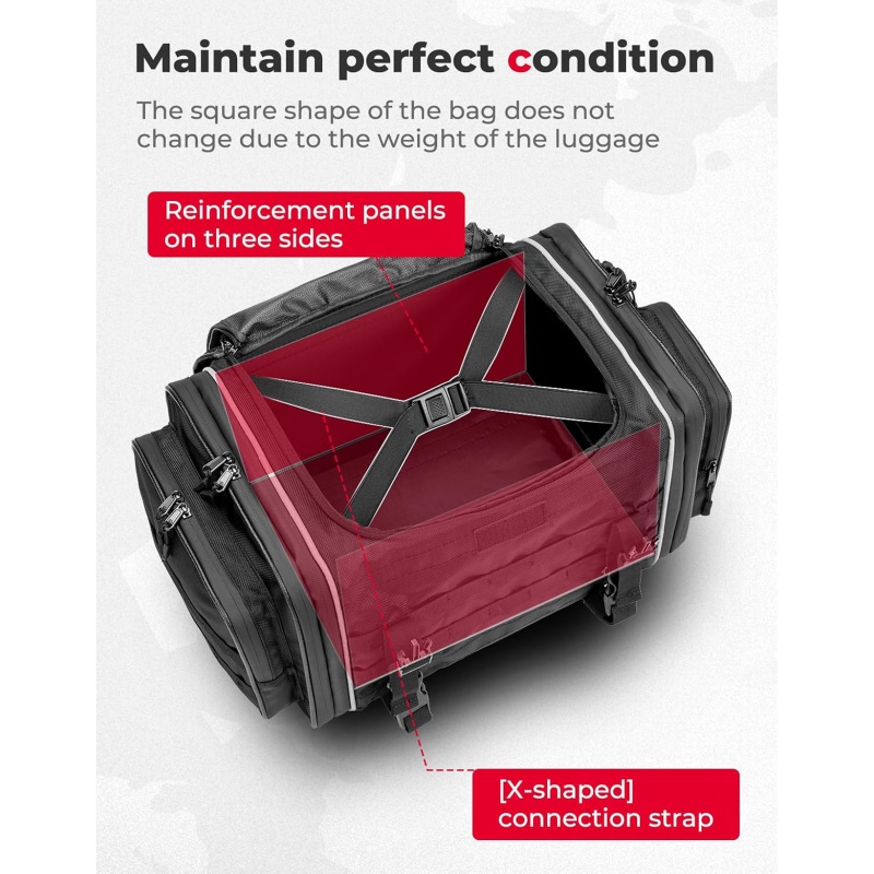 Waterproof motorcycle tail bag with large capacity
