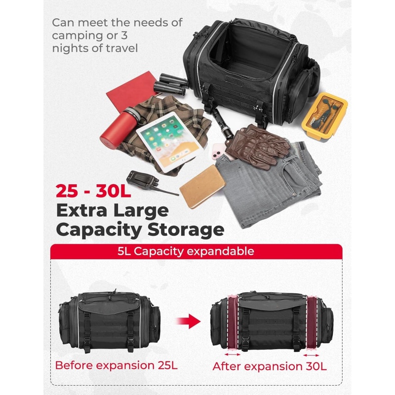 Heavy-duty motorcycle luggage with waterproof properties