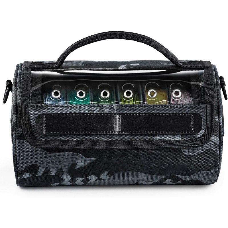 Compact spool organizer for fishing bags