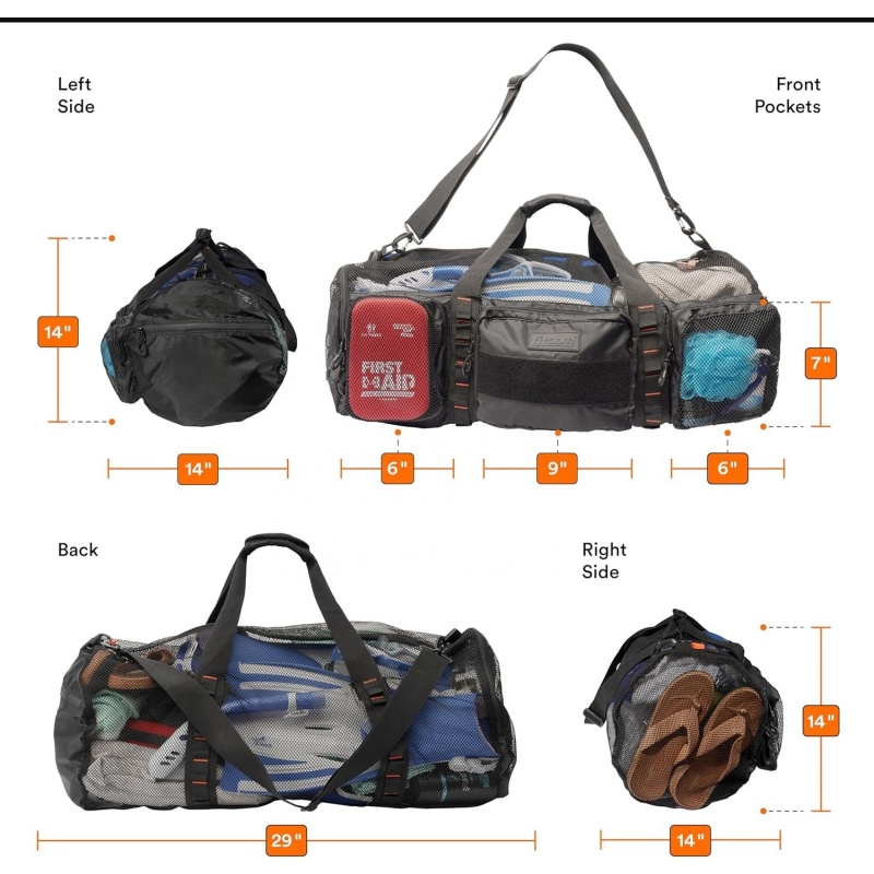 Multi-functional beach travel duffel bag