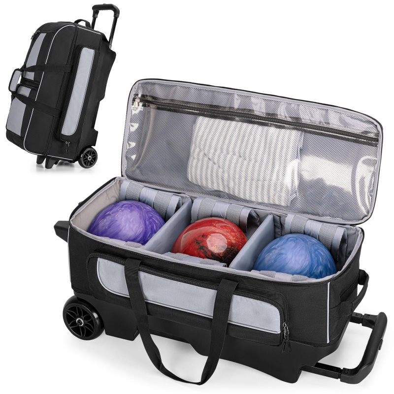 Rolling bowling bag with extendable handle