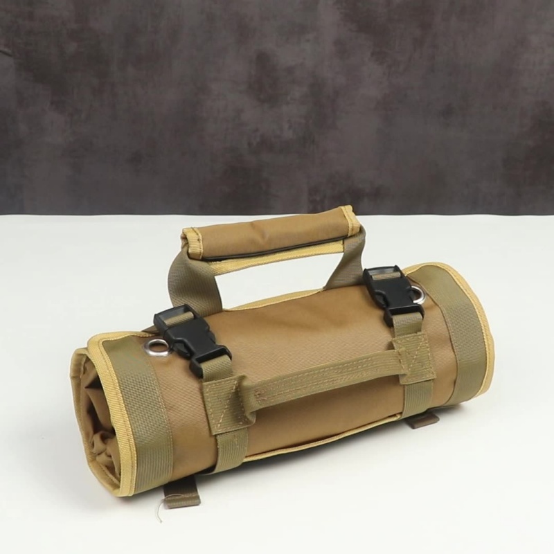 Durable canvas wrench roll organizer