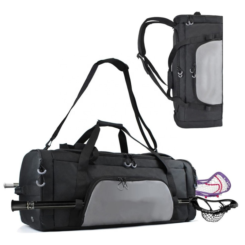 Ventilated duffel bag for lacrosse equipment